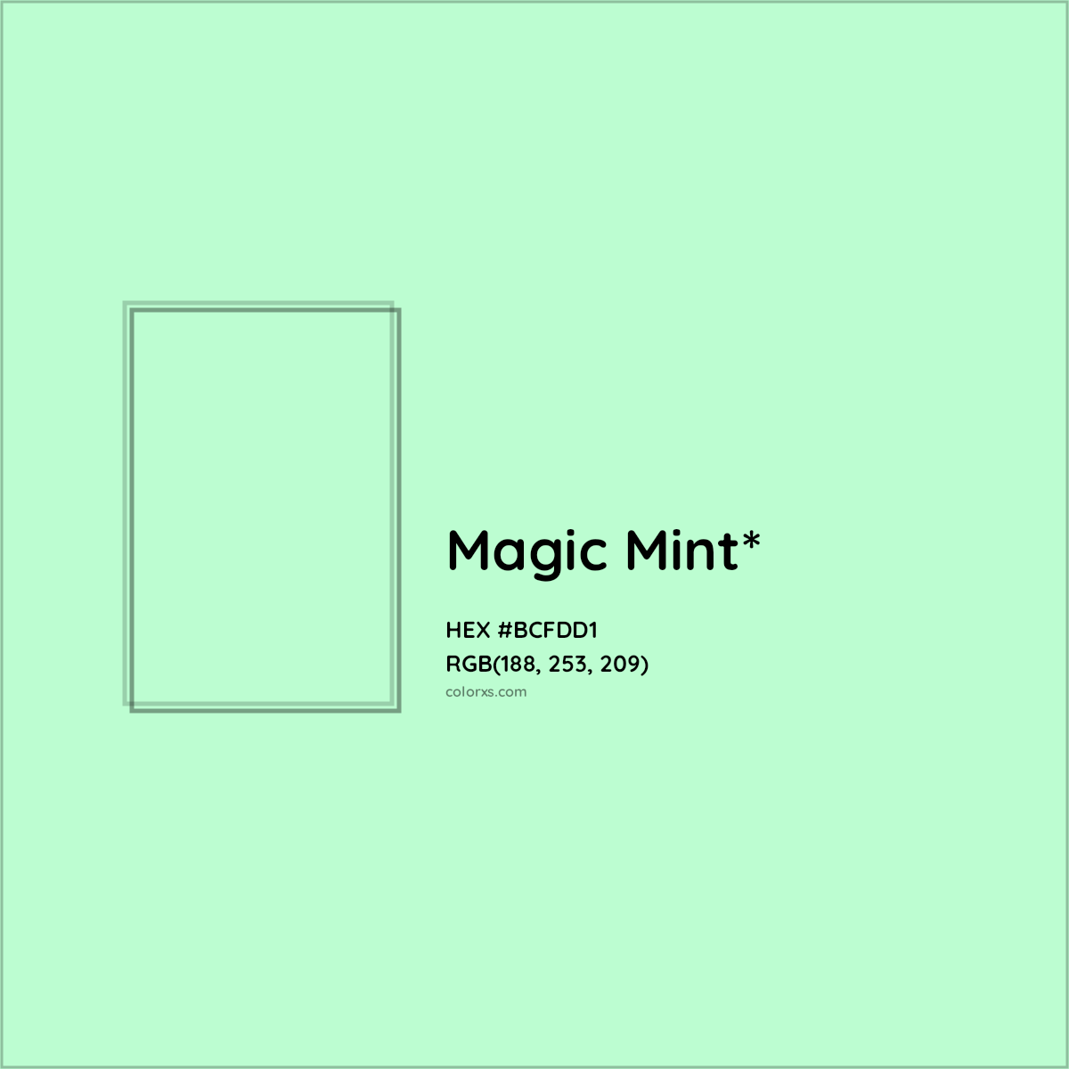 #BCFDD1 hex color. RGB, RYB, CMYK, HSL, HSV codes and color conversions. Matching color names, palettes, paints.