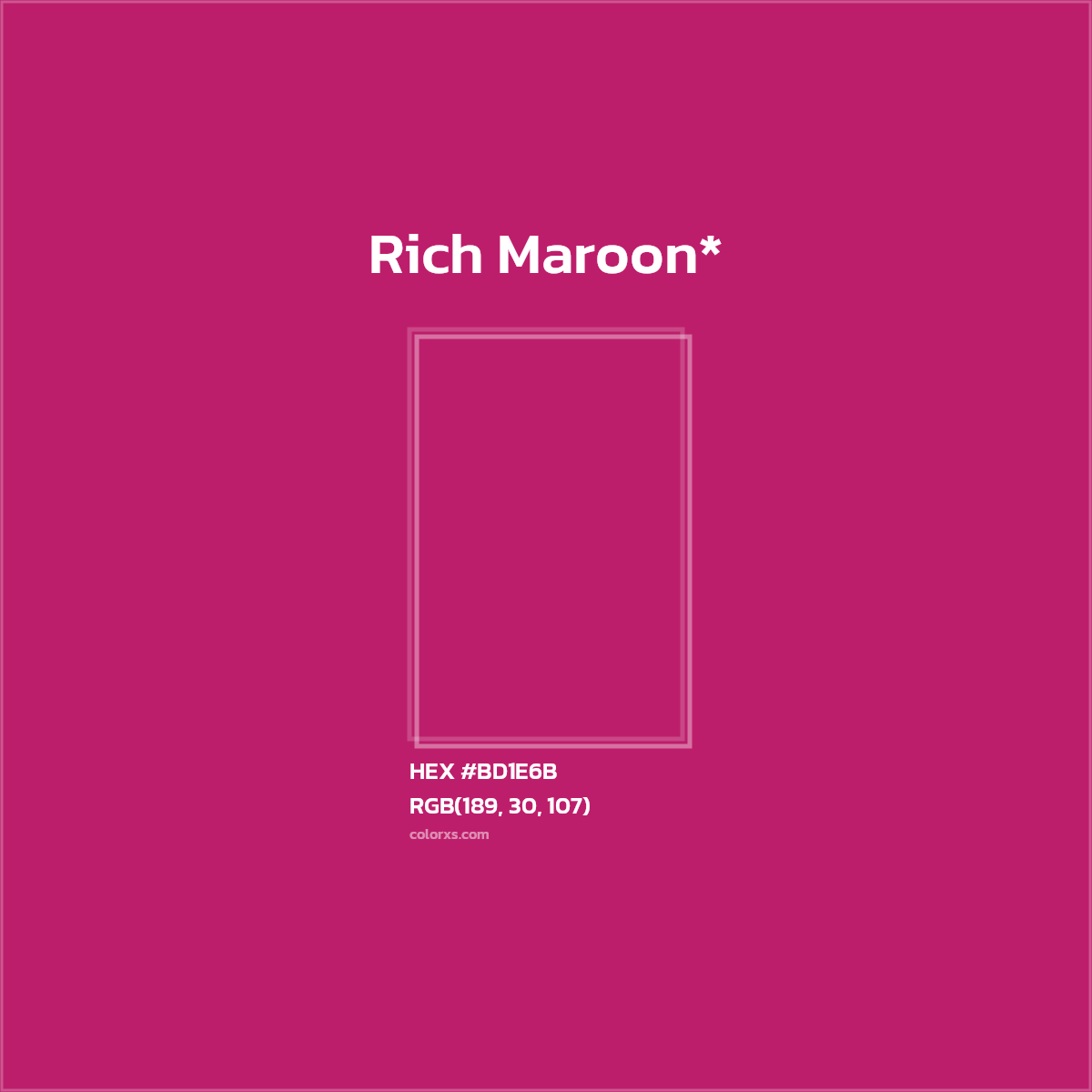 #BD1E6B hex color. RGB, RYB, CMYK, HSL, HSV codes and color conversions. Matching color names, palettes, paints.