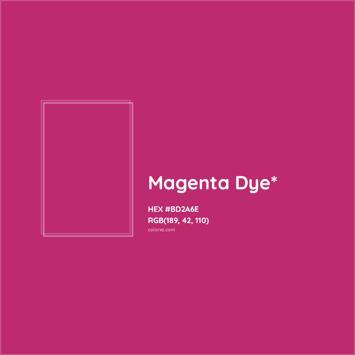 #BD2A6E hex color. RGB, RYB, CMYK, HSL, HSV codes and color conversions. Matching color names, palettes, paints.