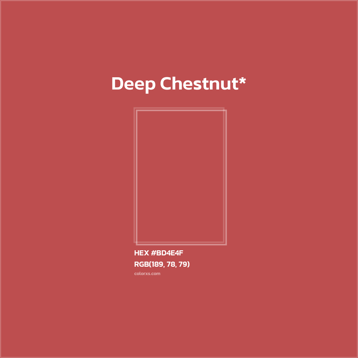 #BD4E4F hex color. RGB, RYB, CMYK, HSL, HSV codes and color conversions. Matching color names, palettes, paints.