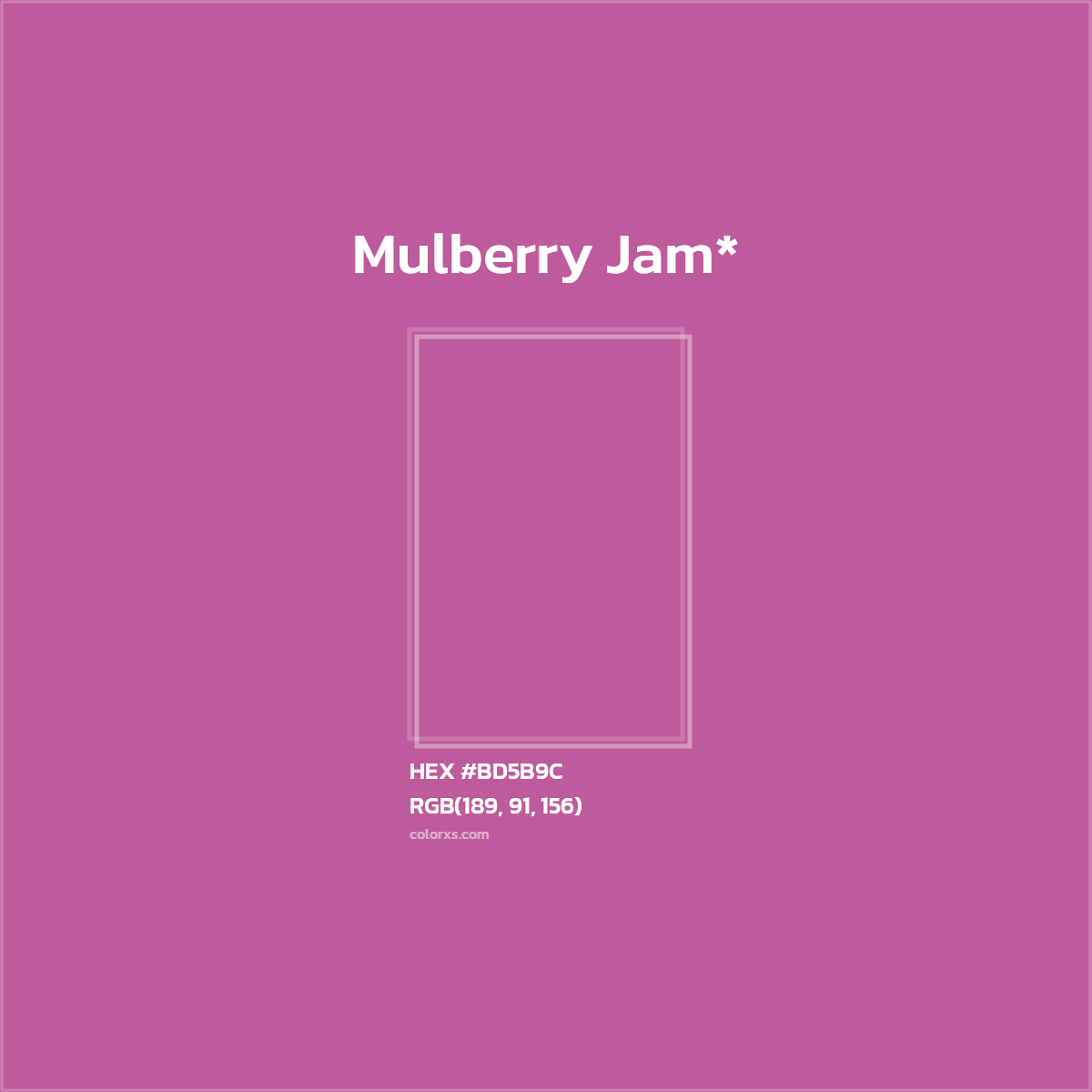 #BD5B9C hex color. RGB, RYB, CMYK, HSL, HSV codes and color conversions. Matching color names, palettes, paints.