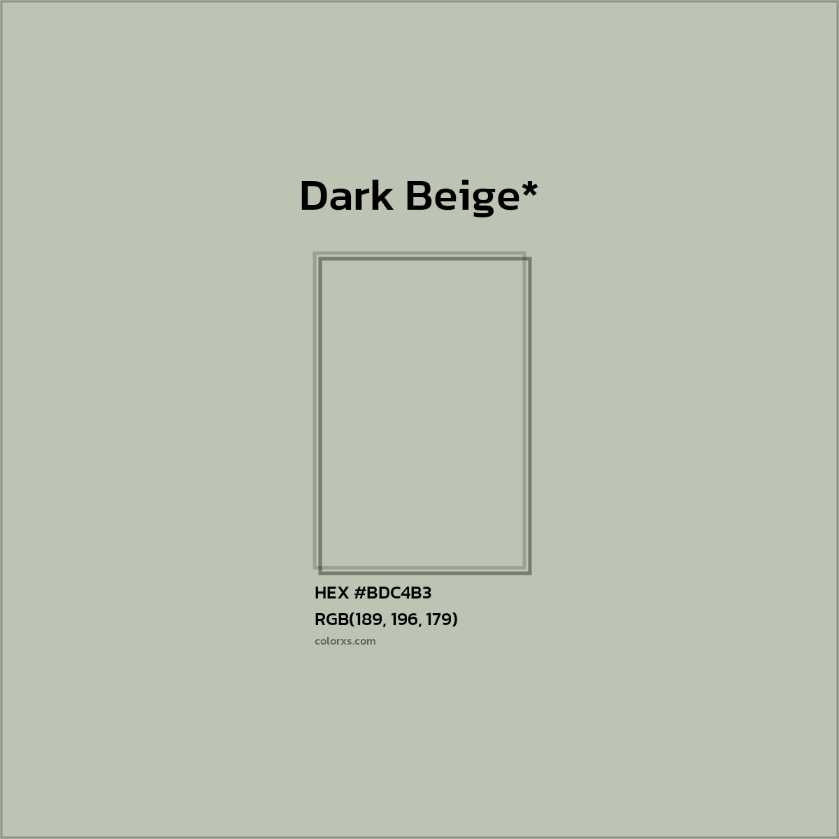 #BDC4B3 hex color. RGB, RYB, CMYK, HSL, HSV codes and color conversions. Matching color names, palettes, paints.