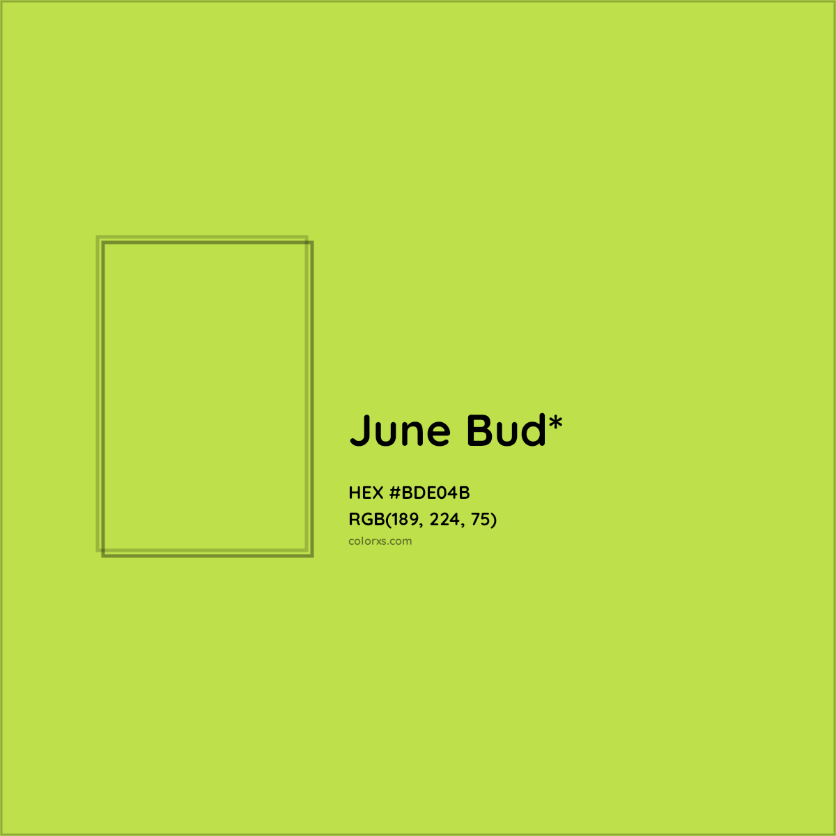 #BDE04B hex color. RGB, RYB, CMYK, HSL, HSV codes and color conversions. Matching color names, palettes, paints.