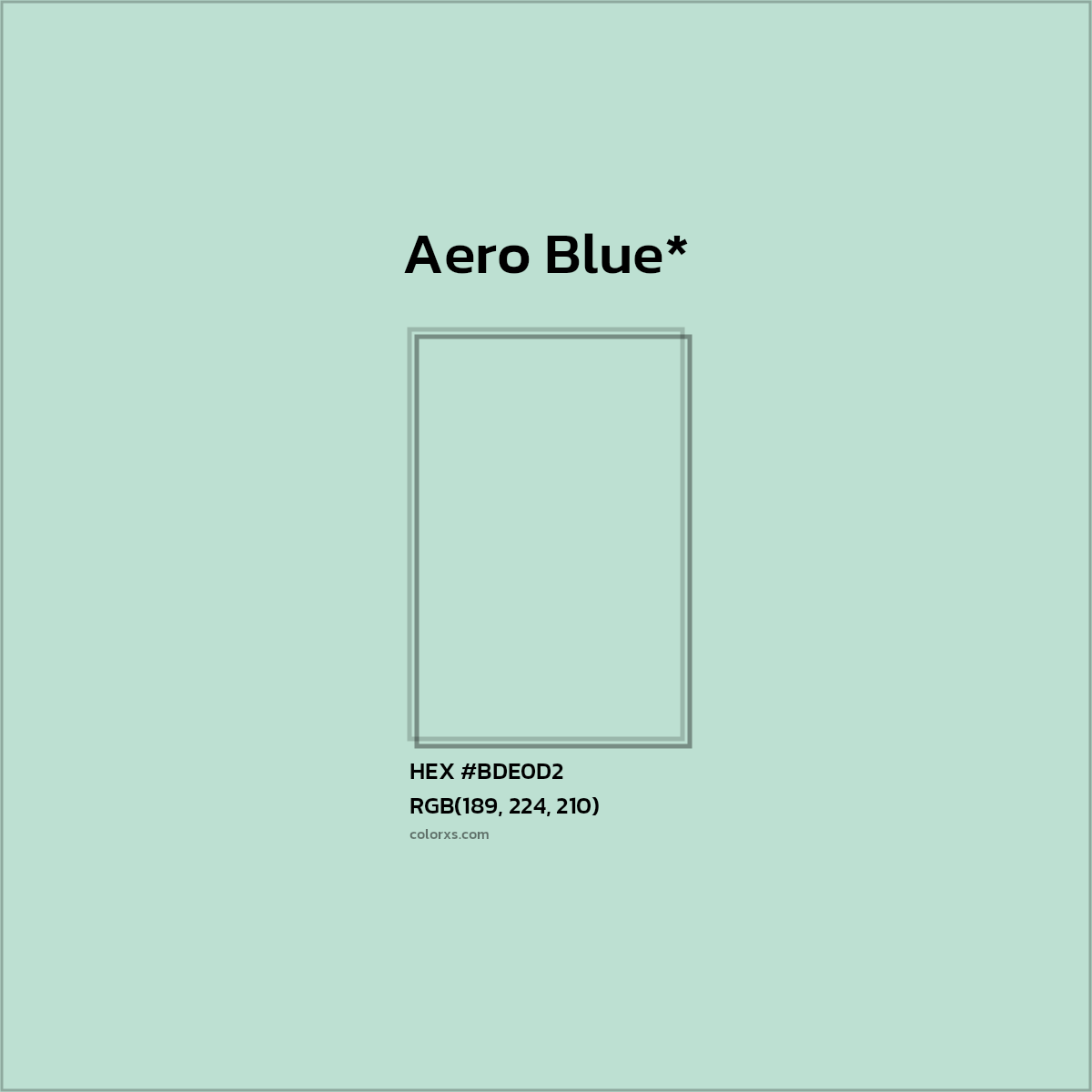 #BDE0D2 hex color. RGB, RYB, CMYK, HSL, HSV codes and color conversions. Matching color names, palettes, paints.