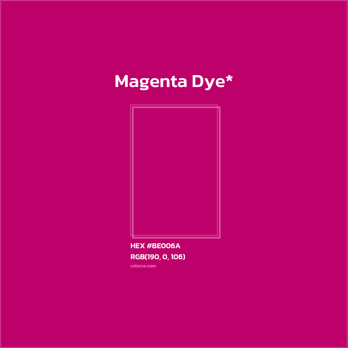 #BE006A hex color. RGB, RYB, CMYK, HSL, HSV codes and color conversions. Matching color names, palettes, paints.