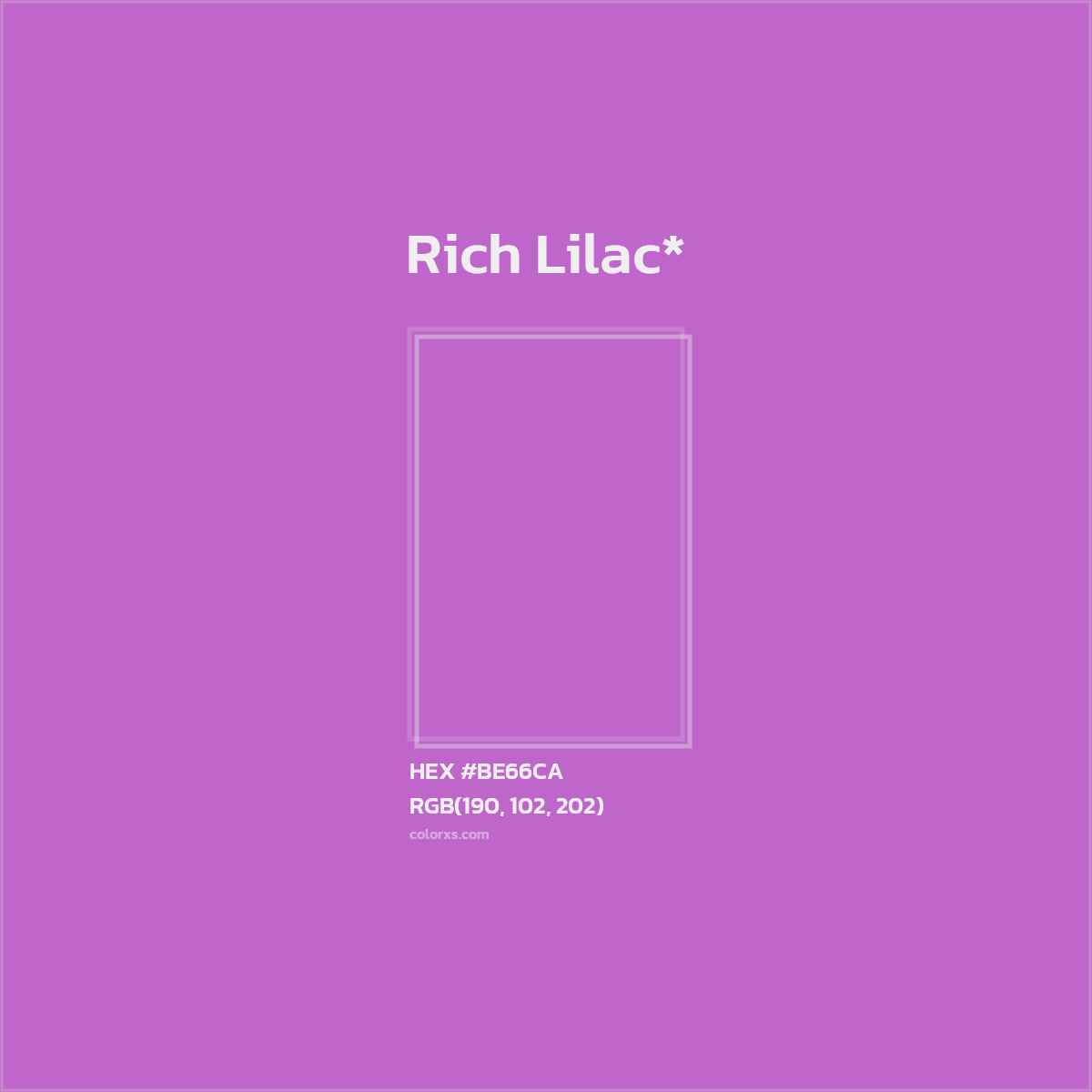 #BE66CA hex color. RGB, RYB, CMYK, HSL, HSV codes and color conversions. Matching color names, palettes, paints.