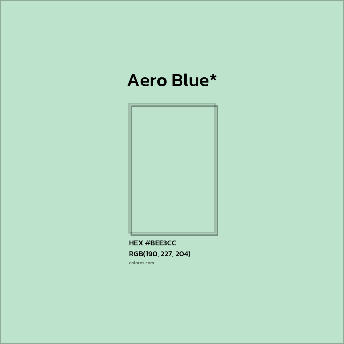 #BEE3CC hex color. RGB, RYB, CMYK, HSL, HSV codes and color conversions. Matching color names, palettes, paints.