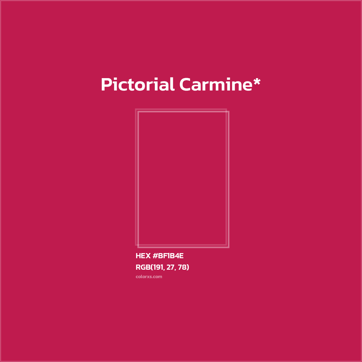 #BF1B4E hex color. RGB, RYB, CMYK, HSL, HSV codes and color conversions. Matching color names, palettes, paints.