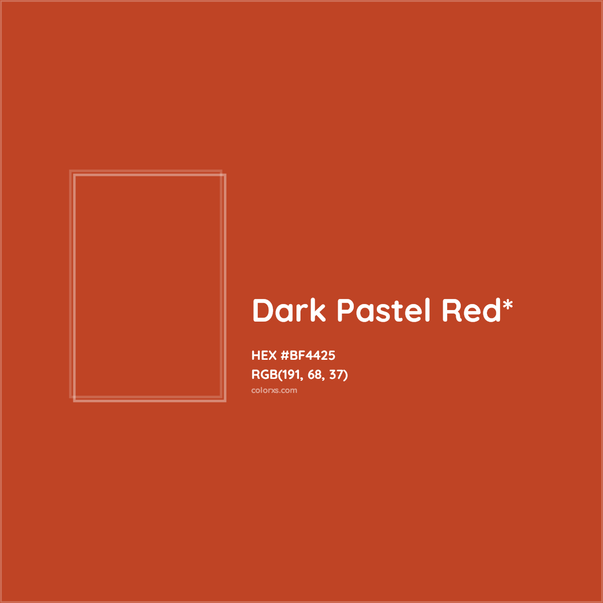 #BF4425 hex color. RGB, RYB, CMYK, HSL, HSV codes and color conversions. Matching color names, palettes, paints.