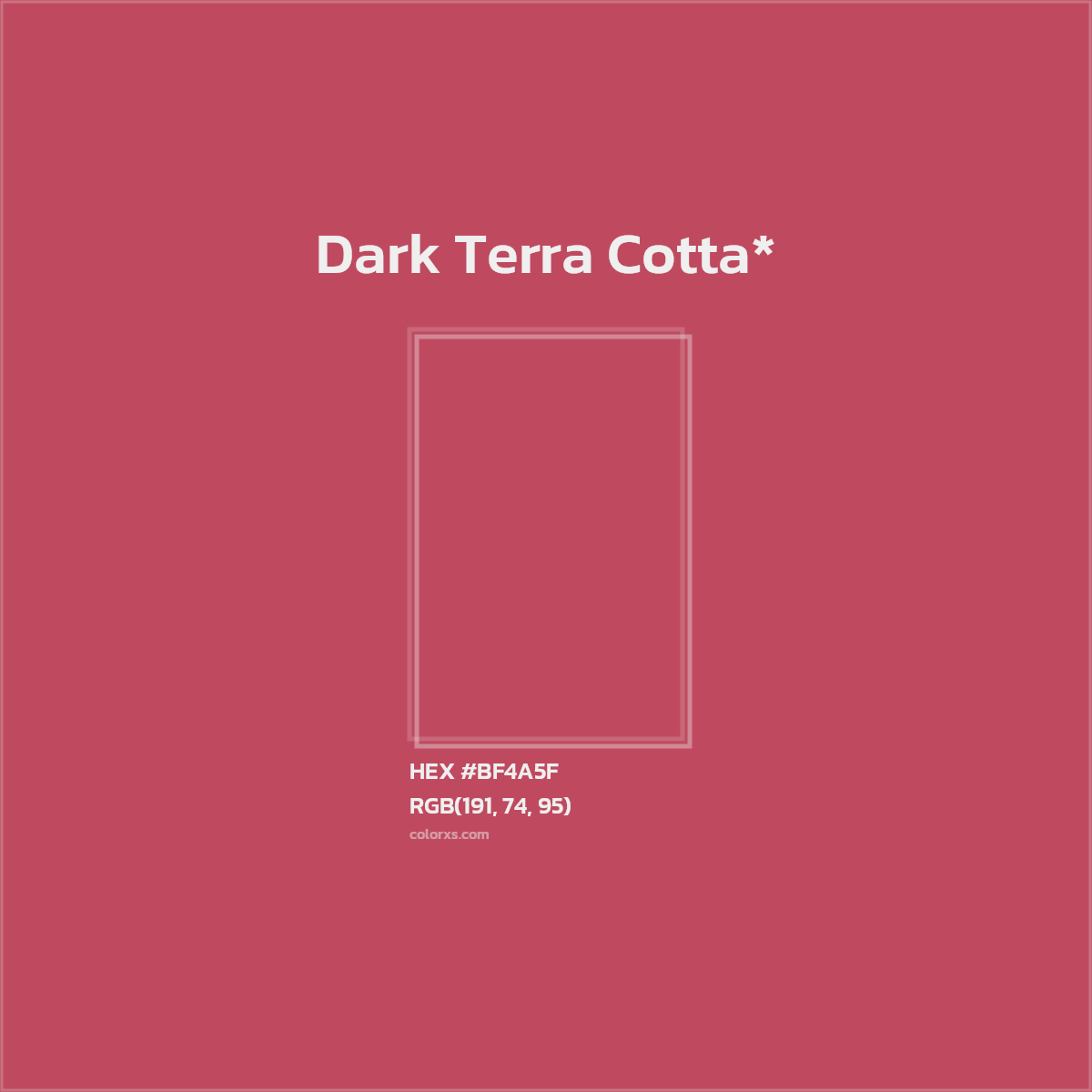 #BF4A5F hex color. RGB, RYB, CMYK, HSL, HSV codes and color conversions. Matching color names, palettes, paints.