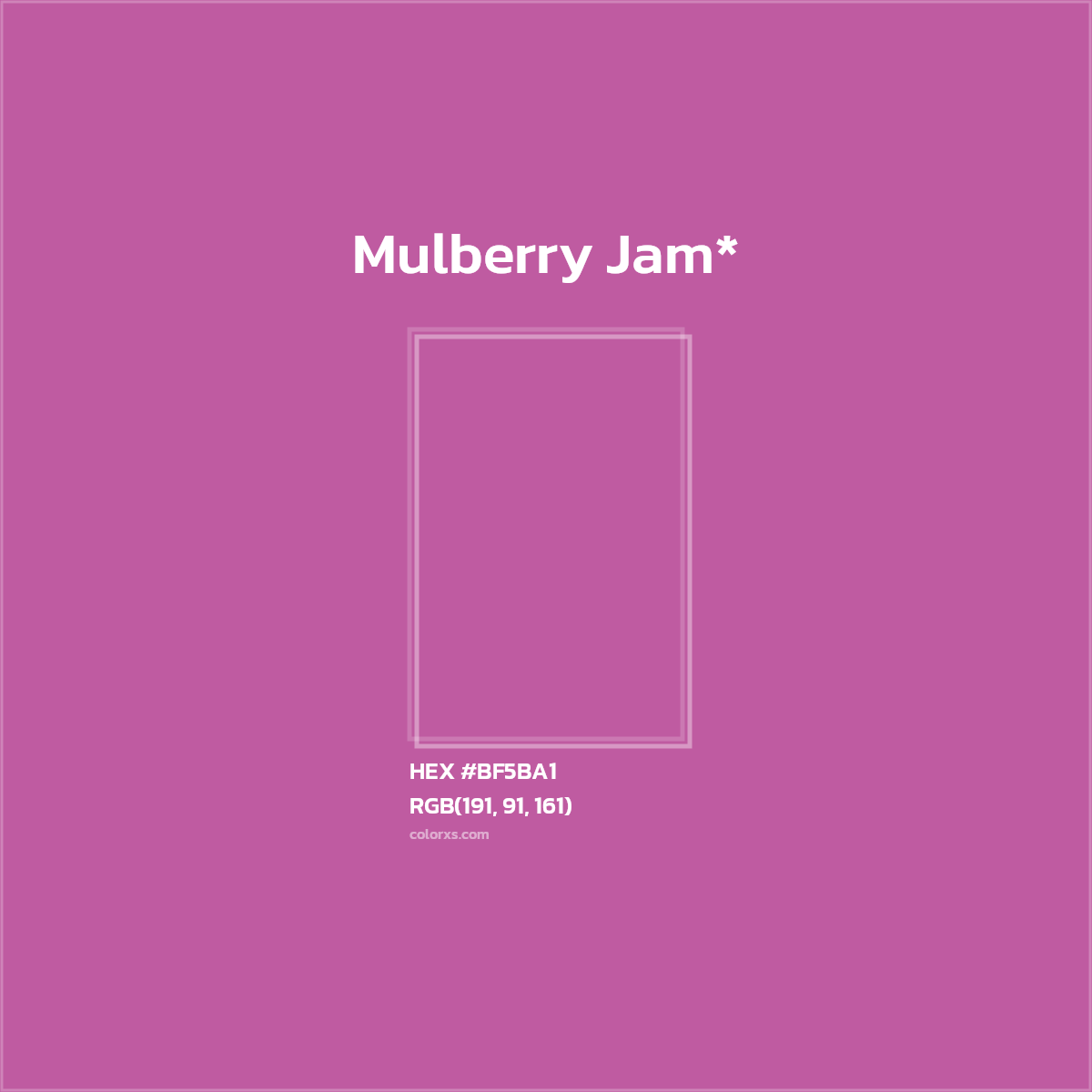 #BF5BA1 hex color. RGB, RYB, CMYK, HSL, HSV codes and color conversions. Matching color names, palettes, paints.