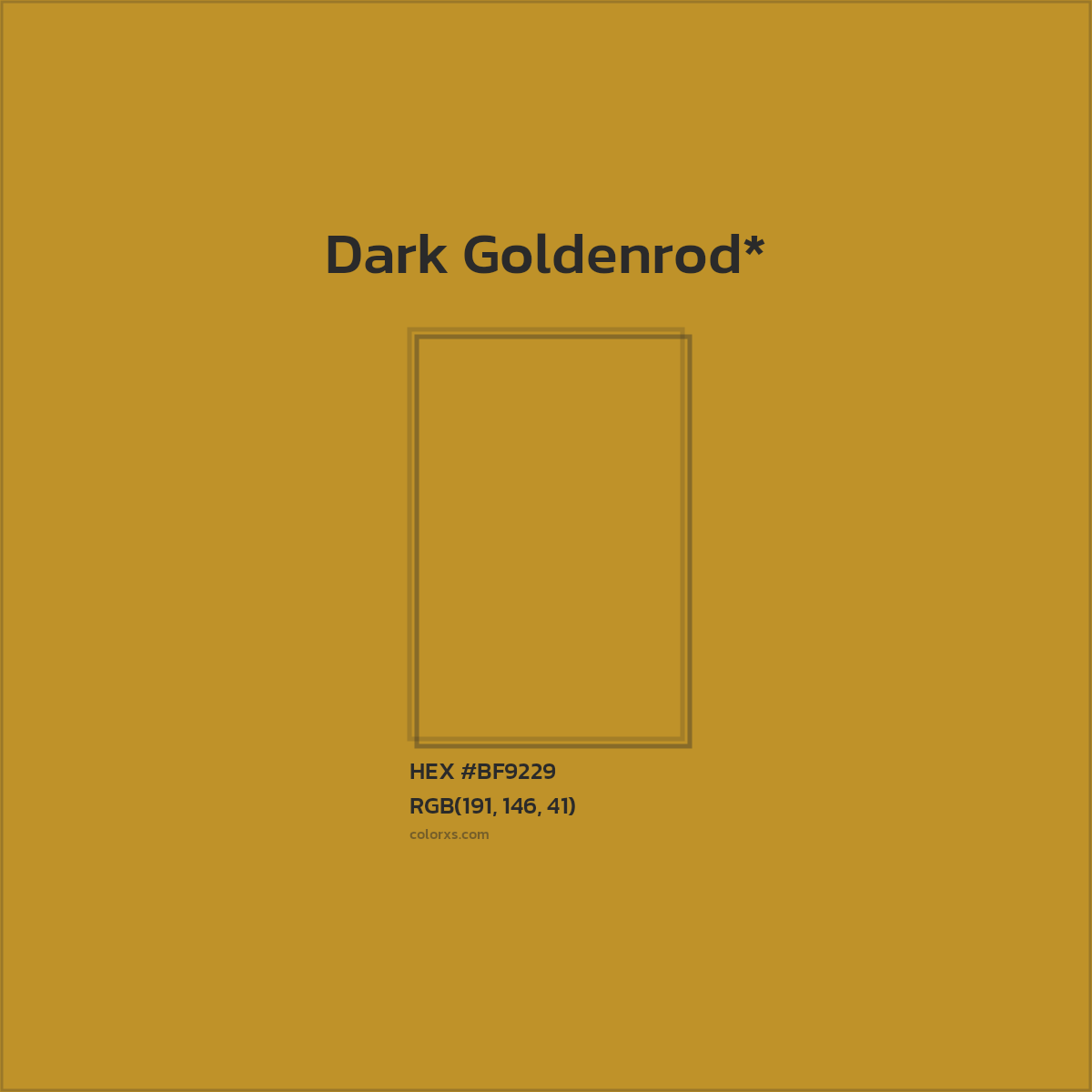 #BF9229 hex color. RGB, RYB, CMYK, HSL, HSV codes and color conversions. Matching color names, palettes, paints.