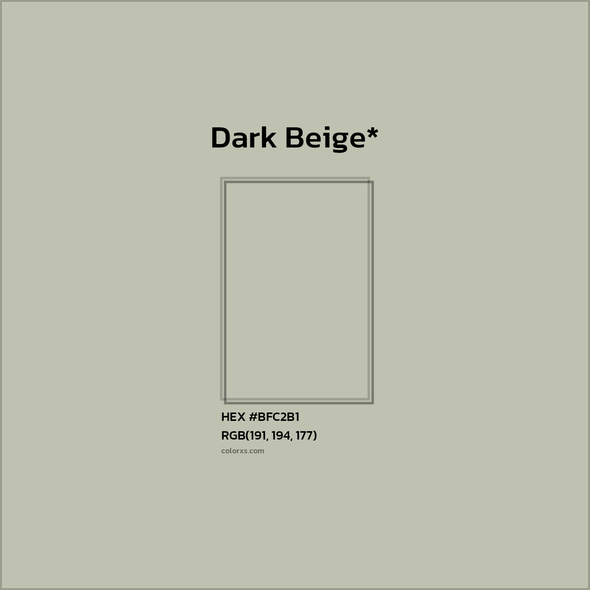 #BFC2B1 hex color. RGB, RYB, CMYK, HSL, HSV codes and color conversions. Matching color names, palettes, paints.