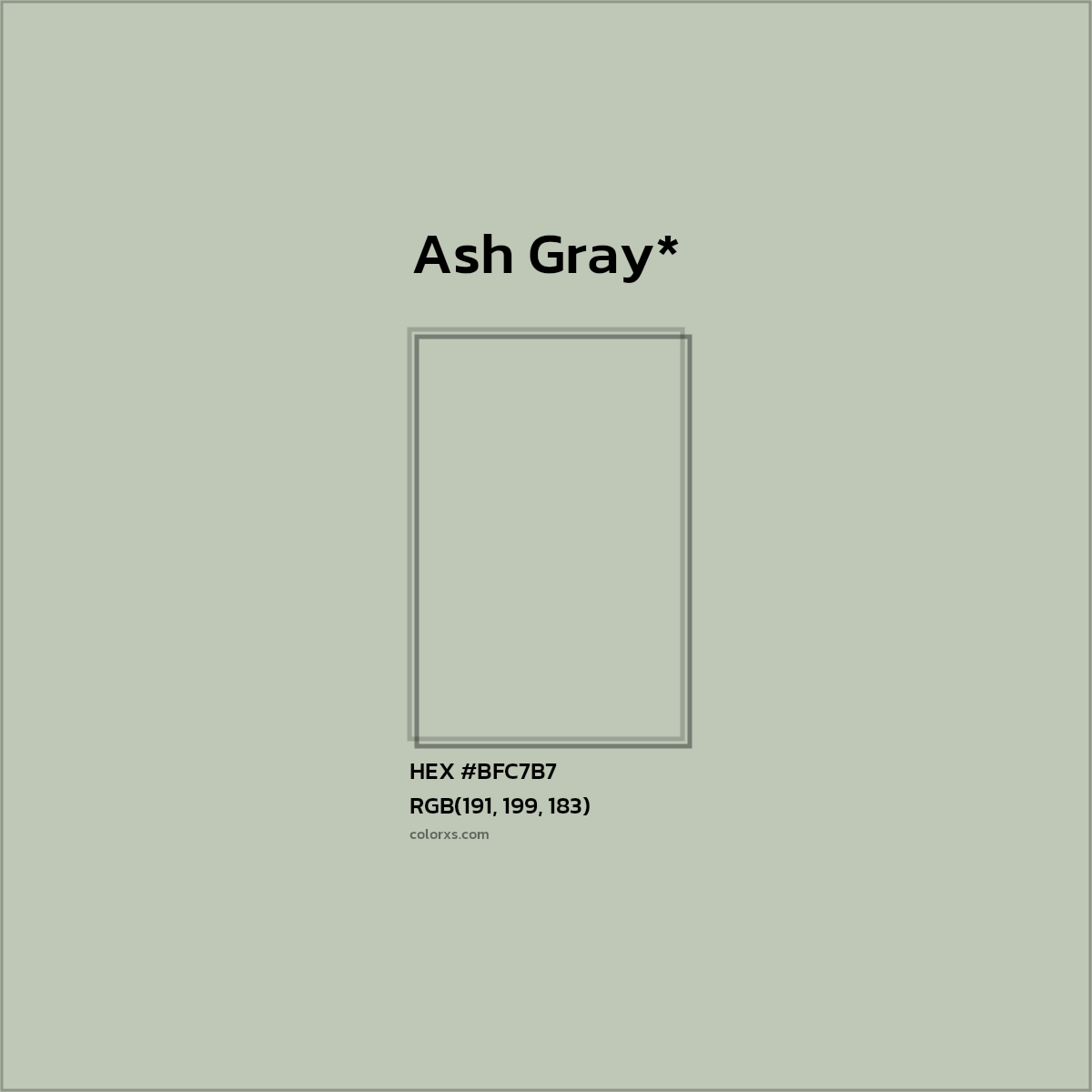 #BFC7B7 hex color. RGB, RYB, CMYK, HSL, HSV codes and color conversions. Matching color names, palettes, paints.