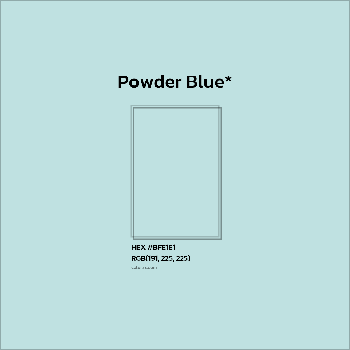 #BFE1E1 hex color. RGB, RYB, CMYK, HSL, HSV codes and color conversions. Matching color names, palettes, paints.