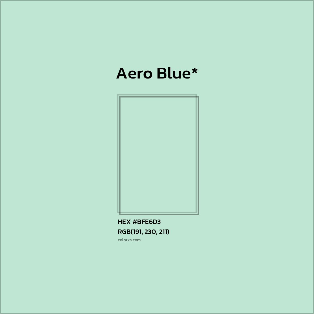 #BFE6D3 hex color. RGB, RYB, CMYK, HSL, HSV codes and color conversions. Matching color names, palettes, paints.
