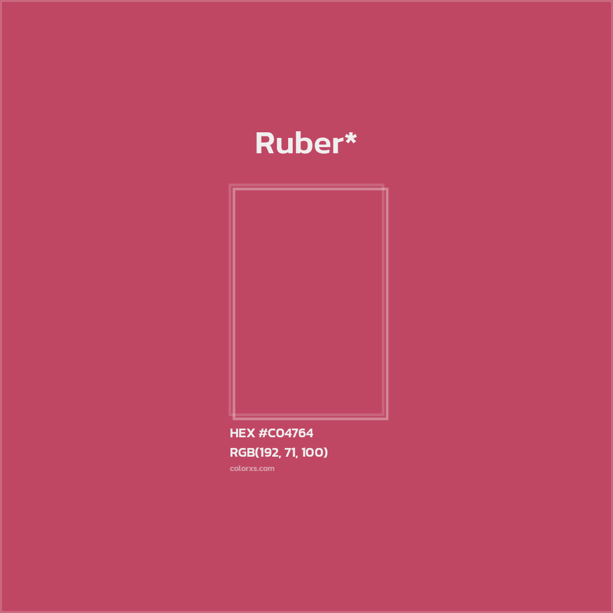 #C04764 hex color. RGB, RYB, CMYK, HSL, HSV codes and color conversions. Matching color names, palettes, paints.
