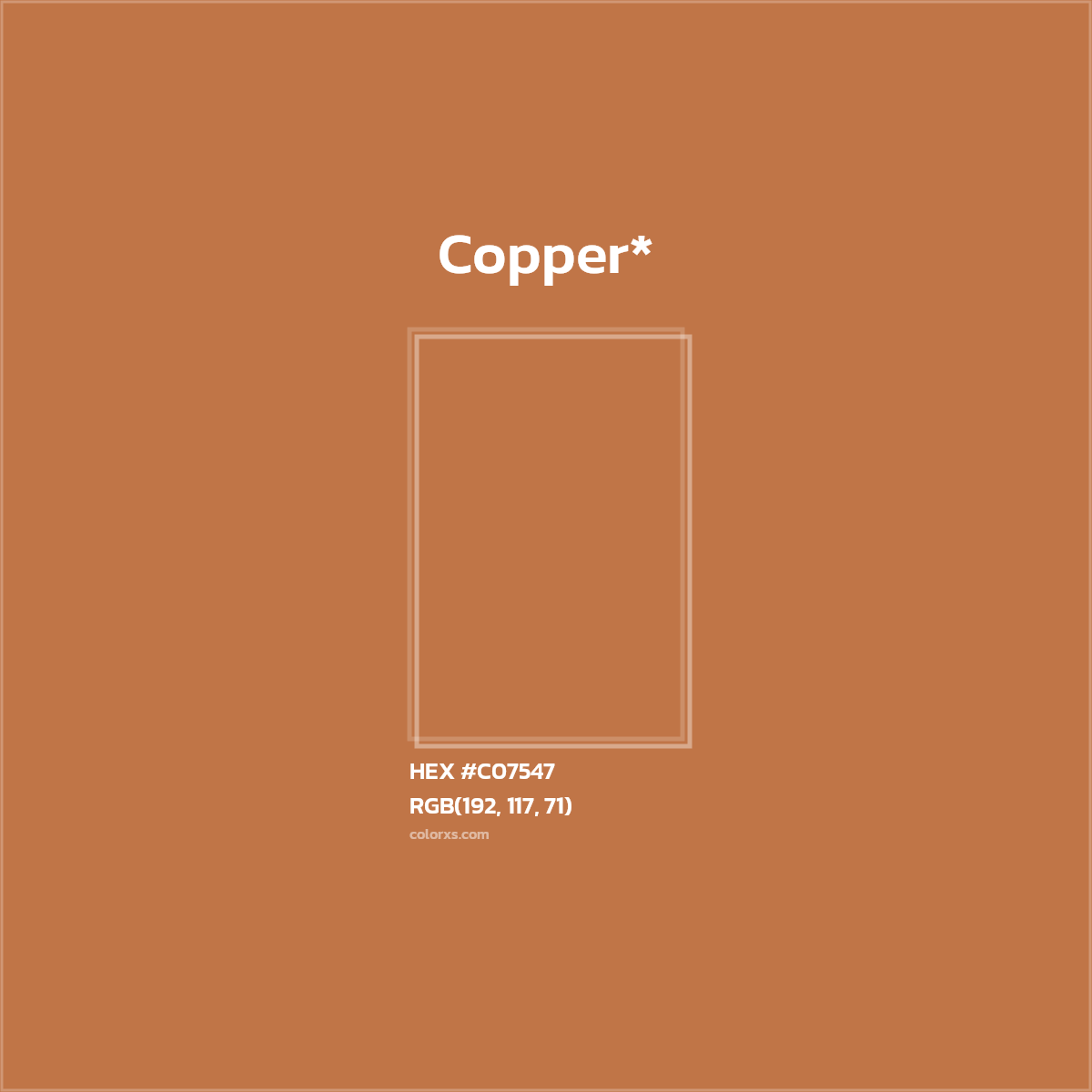 #C07547 hex color. RGB, RYB, CMYK, HSL, HSV codes and color conversions. Matching color names, palettes, paints.
