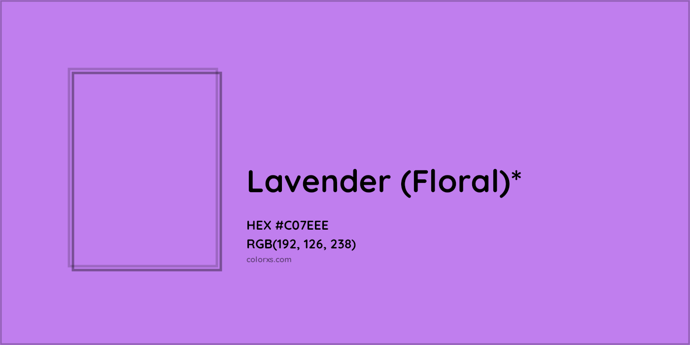 #C07EEE hex color. RGB, RYB, CMYK, HSL, HSV codes and color conversions. Matching color names, palettes, paints.