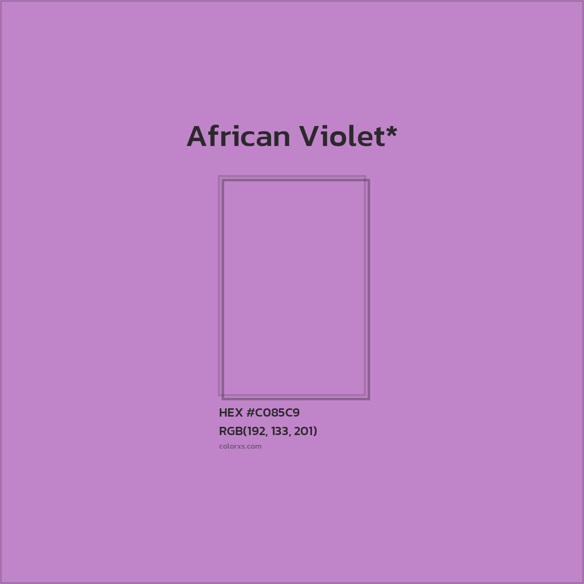 #C085C9 hex color. RGB, RYB, CMYK, HSL, HSV codes and color conversions. Matching color names, palettes, paints.