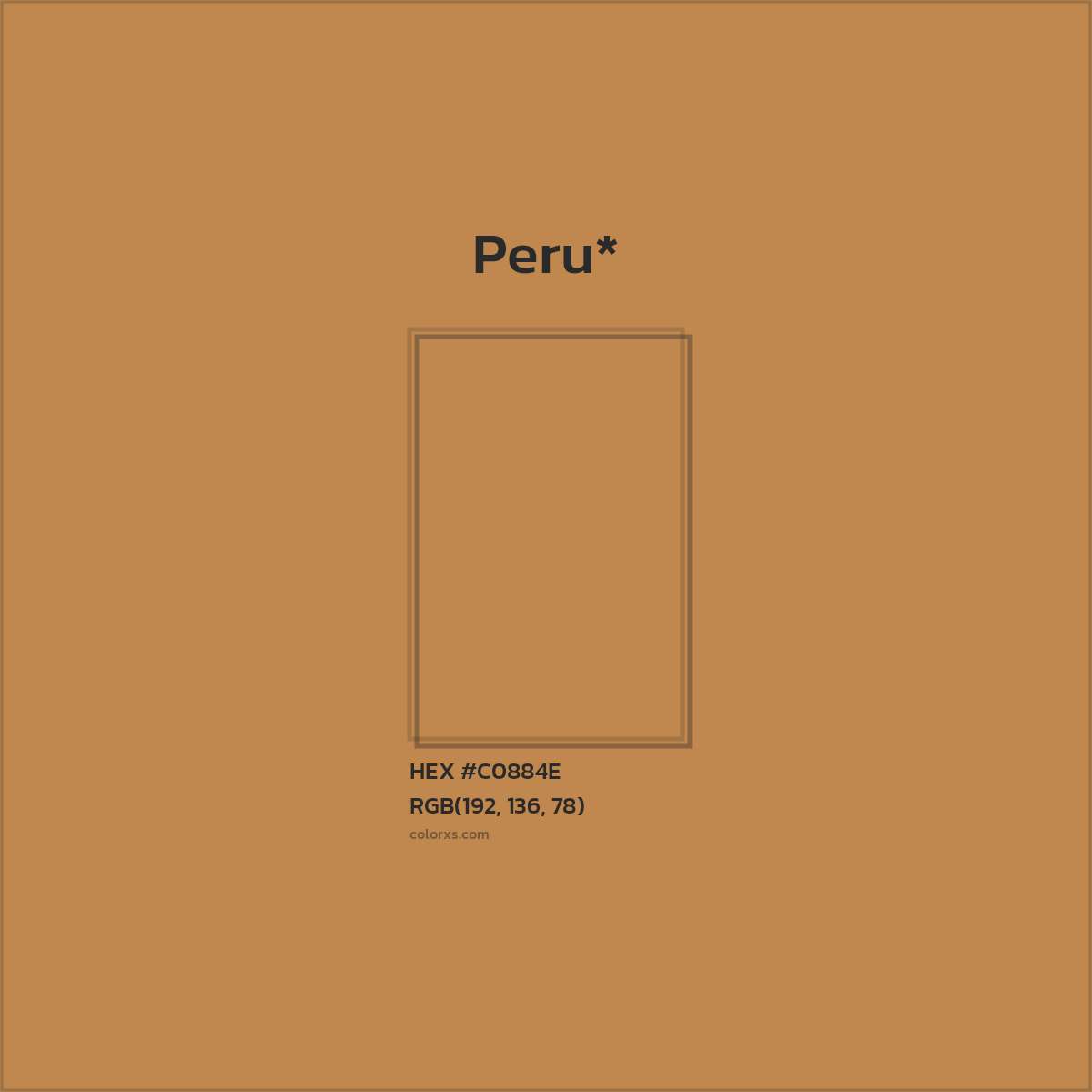 #C0884E hex color. RGB, RYB, CMYK, HSL, HSV codes and color conversions. Matching color names, palettes, paints.