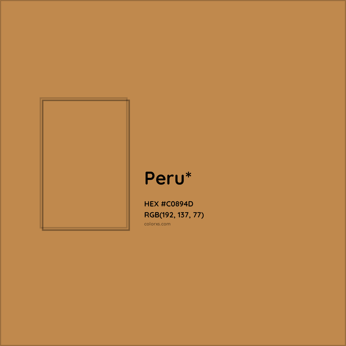#C0894D hex color. RGB, RYB, CMYK, HSL, HSV codes and color conversions. Matching color names, palettes, paints.