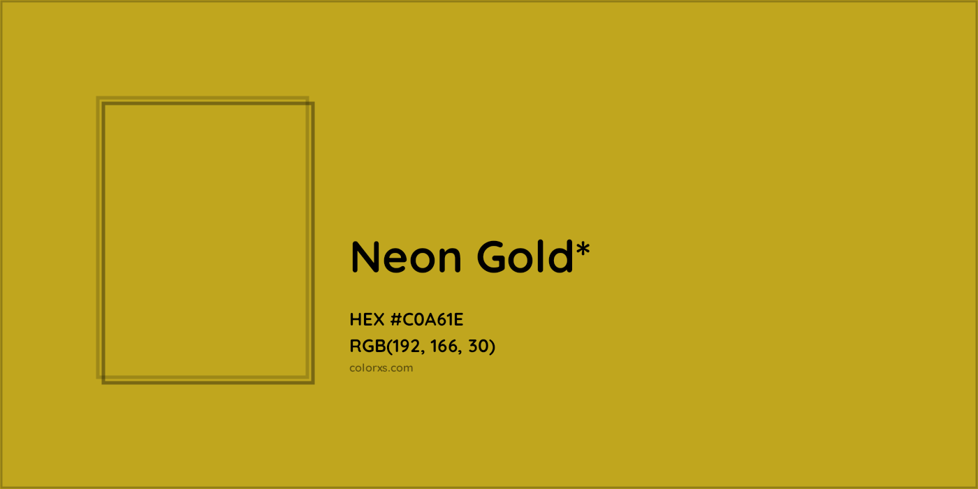 #C0A61E hex color. RGB, RYB, CMYK, HSL, HSV codes and color conversions. Matching color names, palettes, paints.