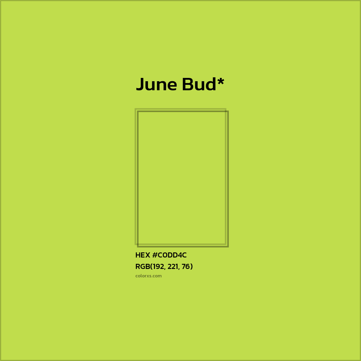 #C0DD4C hex color. RGB, RYB, CMYK, HSL, HSV codes and color conversions. Matching color names, palettes, paints.
