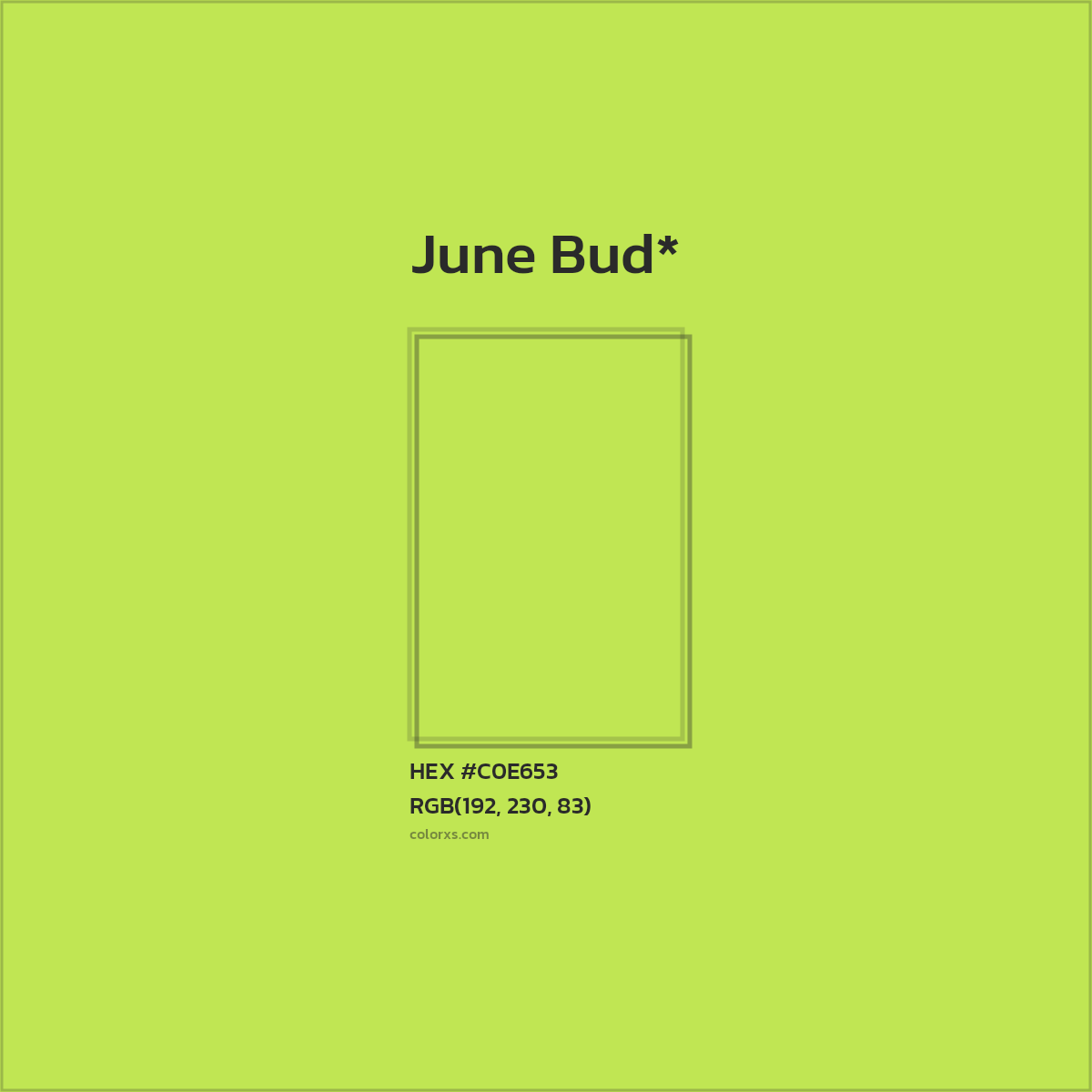 #C0E653 hex color. RGB, RYB, CMYK, HSL, HSV codes and color conversions. Matching color names, palettes, paints.