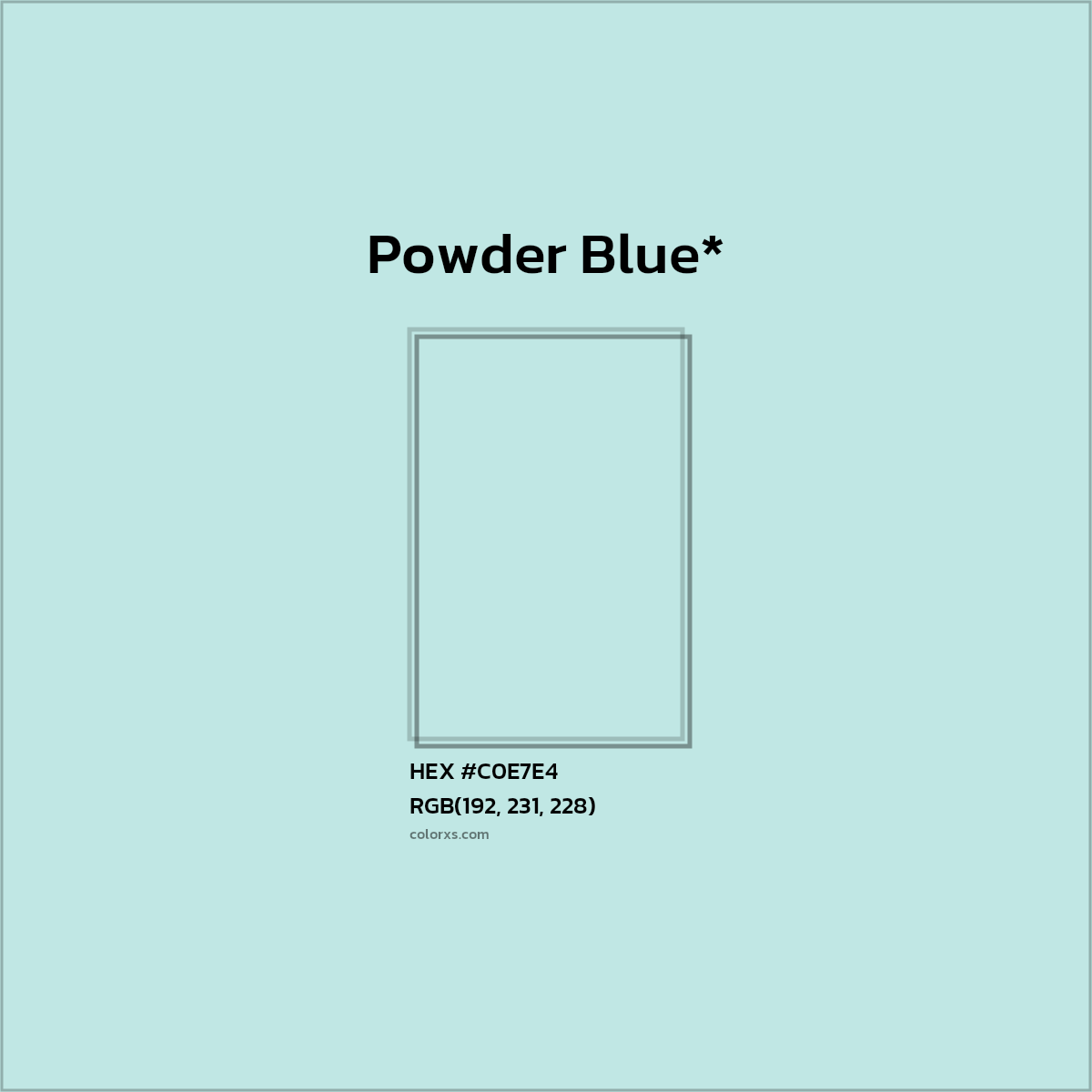 #C0E7E4 hex color. RGB, RYB, CMYK, HSL, HSV codes and color conversions. Matching color names, palettes, paints.