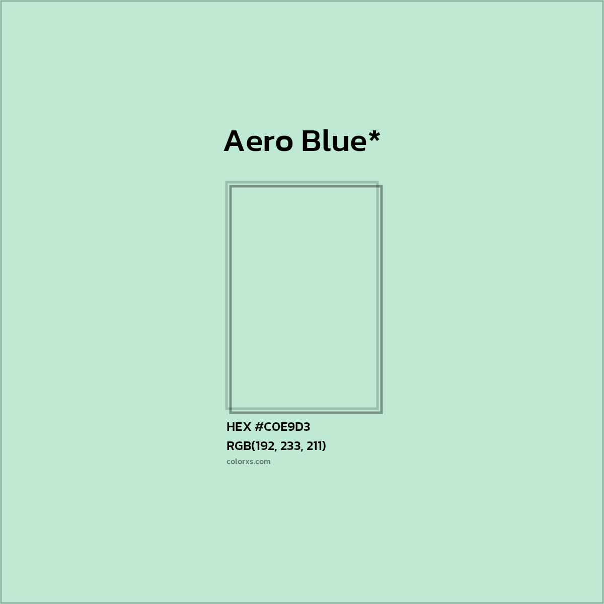 #C0E9D3 hex color. RGB, RYB, CMYK, HSL, HSV codes and color conversions. Matching color names, palettes, paints.