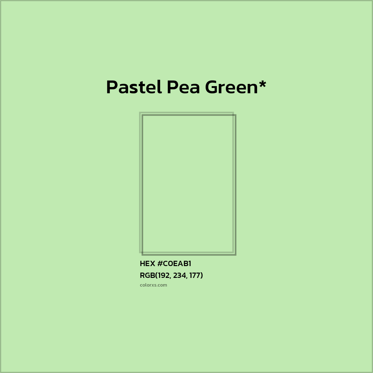 #C0EAB1 hex color. RGB, RYB, CMYK, HSL, HSV codes and color conversions. Matching color names, palettes, paints.