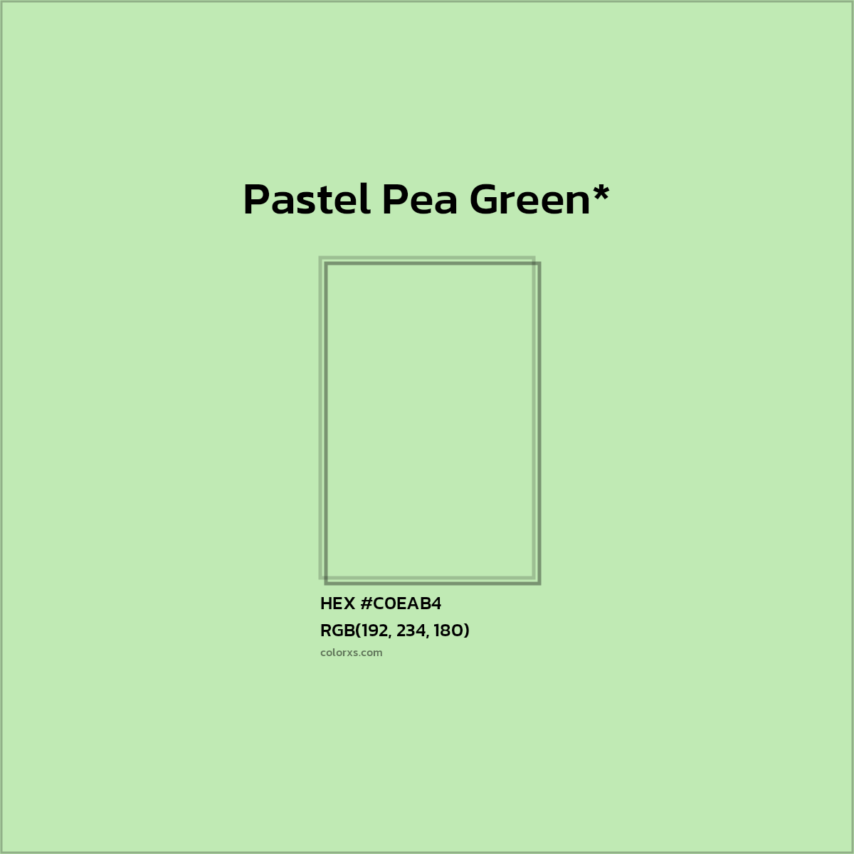 #C0EAB4 hex color. RGB, RYB, CMYK, HSL, HSV codes and color conversions. Matching color names, palettes, paints.
