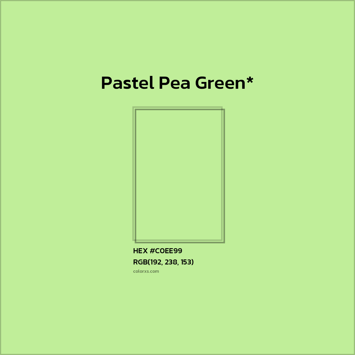 #C0EE99 hex color. RGB, RYB, CMYK, HSL, HSV codes and color conversions. Matching color names, palettes, paints.