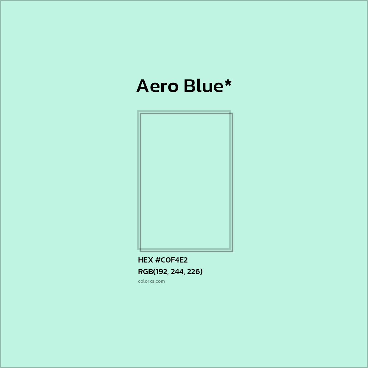 #C0F4E2 hex color. RGB, RYB, CMYK, HSL, HSV codes and color conversions. Matching color names, palettes, paints.