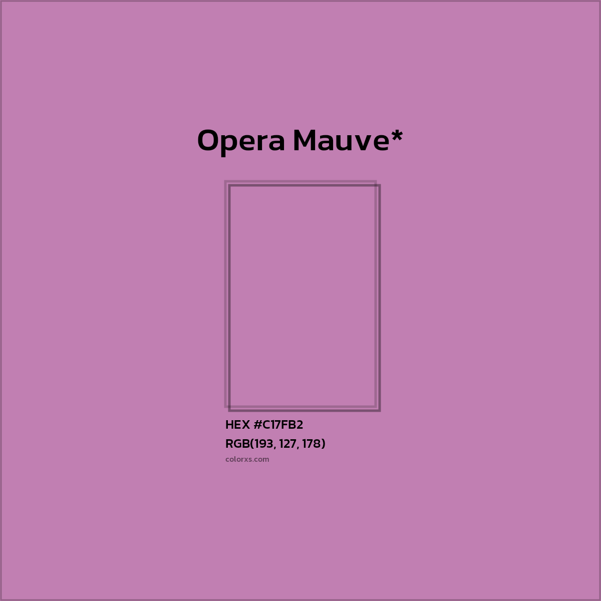 #C17FB2 hex color. RGB, RYB, CMYK, HSL, HSV codes and color conversions. Matching color names, palettes, paints.