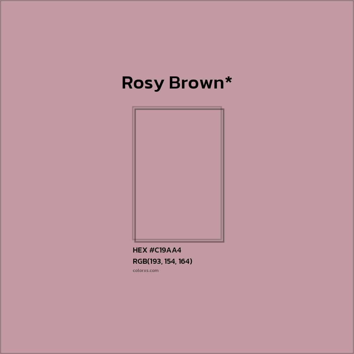 #C19AA4 hex color. RGB, RYB, CMYK, HSL, HSV codes and color conversions. Matching color names, palettes, paints.