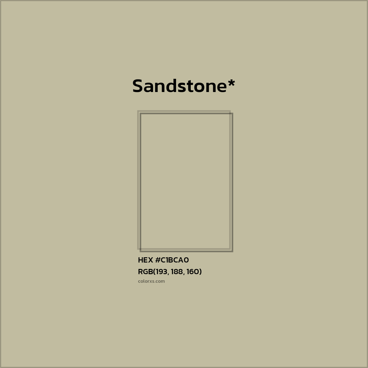 #C1BCA0 hex color. RGB, RYB, CMYK, HSL, HSV codes and color conversions. Matching color names, palettes, paints.