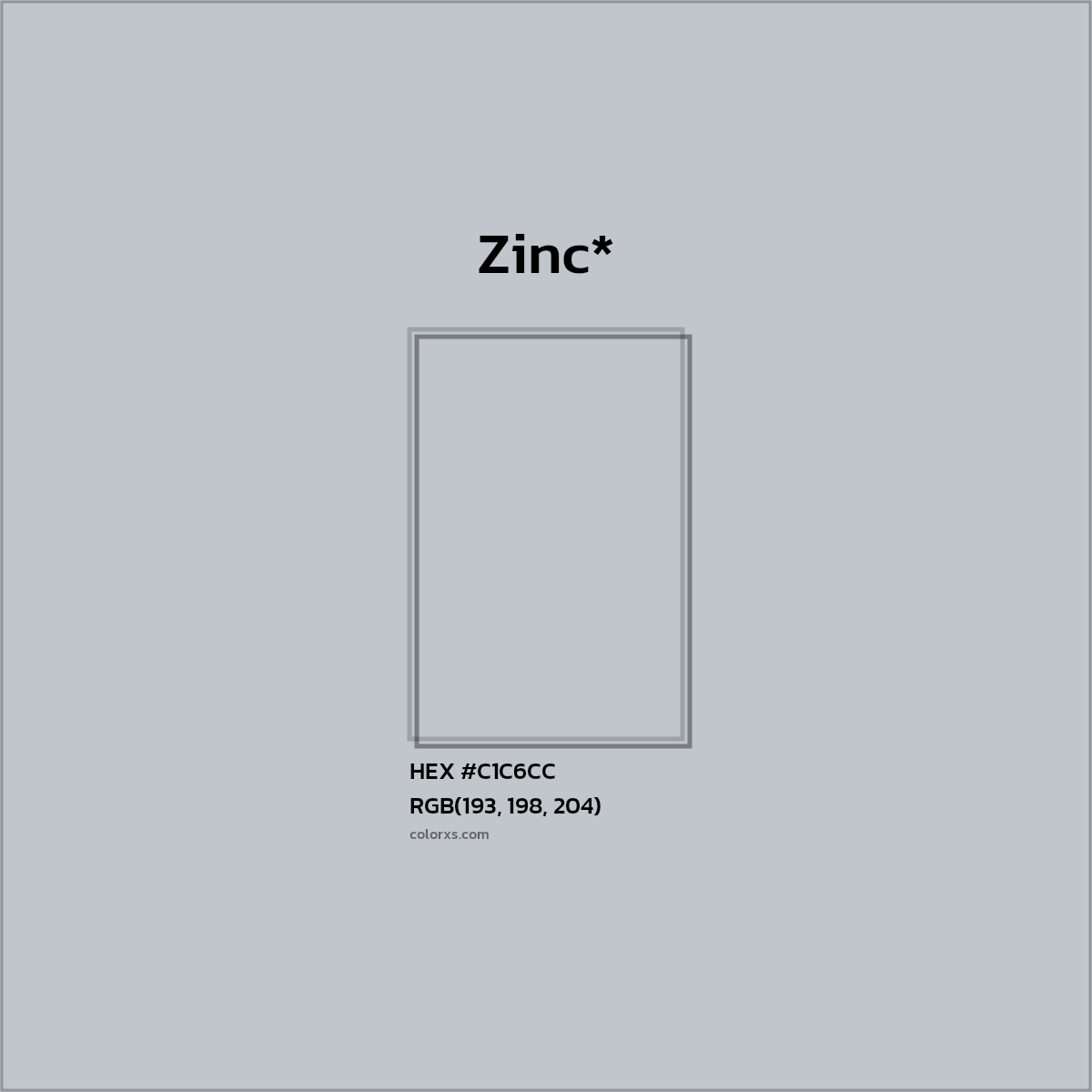 #C1C6CC hex color. RGB, RYB, CMYK, HSL, HSV codes and color conversions. Matching color names, palettes, paints.