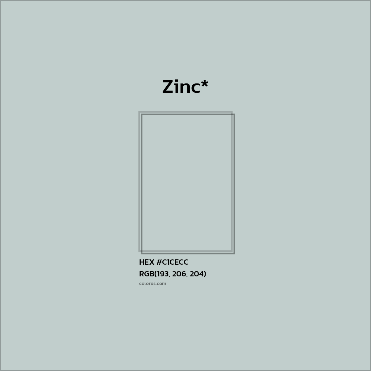 #C1CECC hex color. RGB, RYB, CMYK, HSL, HSV codes and color conversions. Matching color names, palettes, paints.