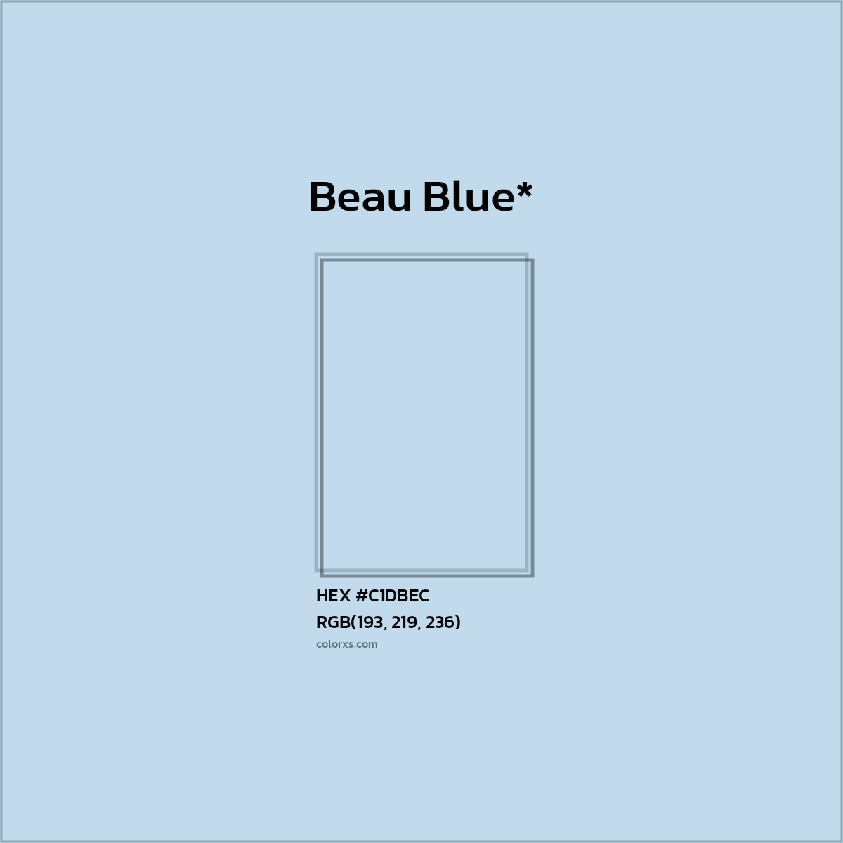 #C1DBEC hex color. RGB, RYB, CMYK, HSL, HSV codes and color conversions. Matching color names, palettes, paints.