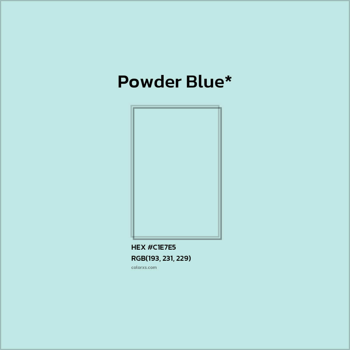 #C1E7E5 hex color. RGB, RYB, CMYK, HSL, HSV codes and color conversions. Matching color names, palettes, paints.