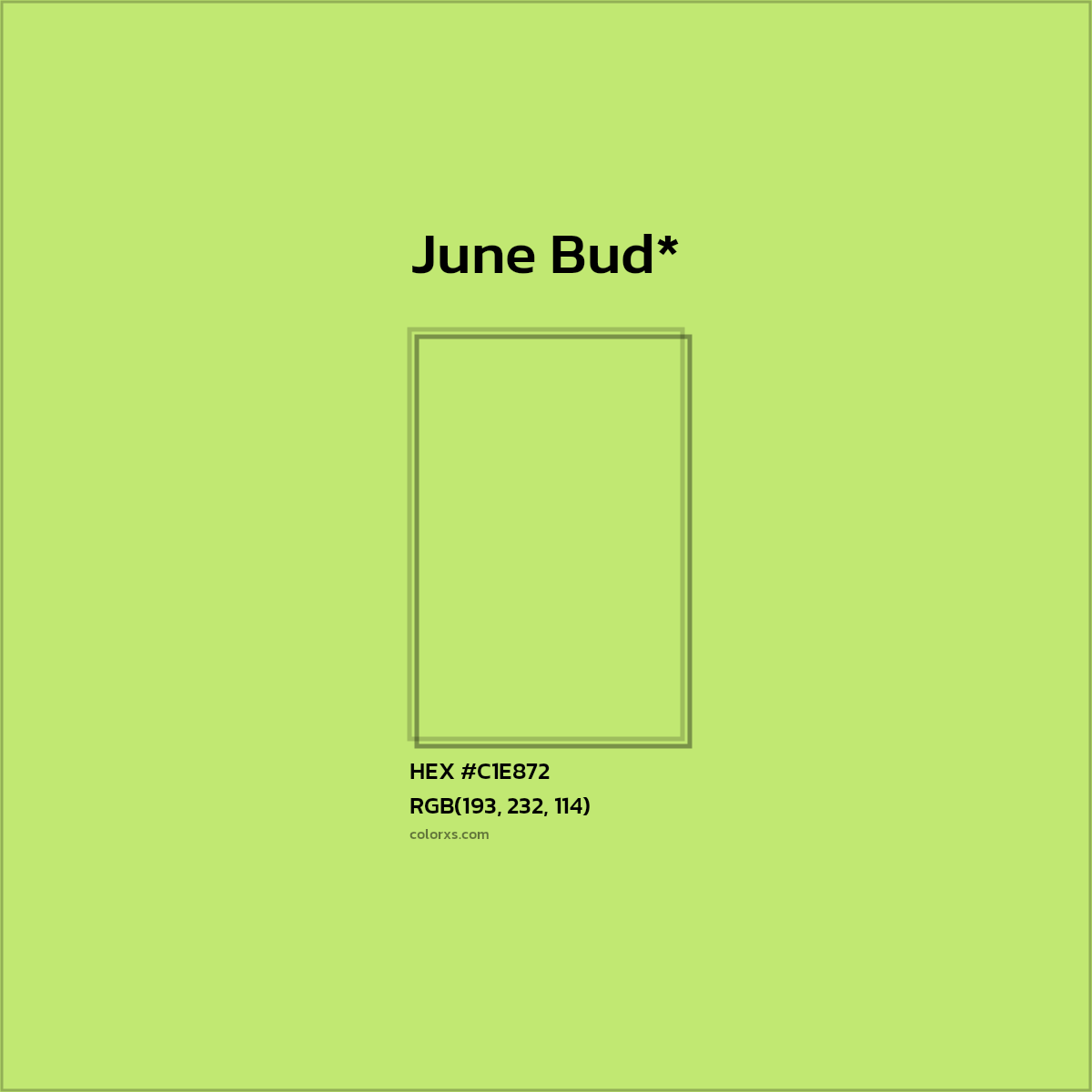 #C1E872 hex color. RGB, RYB, CMYK, HSL, HSV codes and color conversions. Matching color names, palettes, paints.