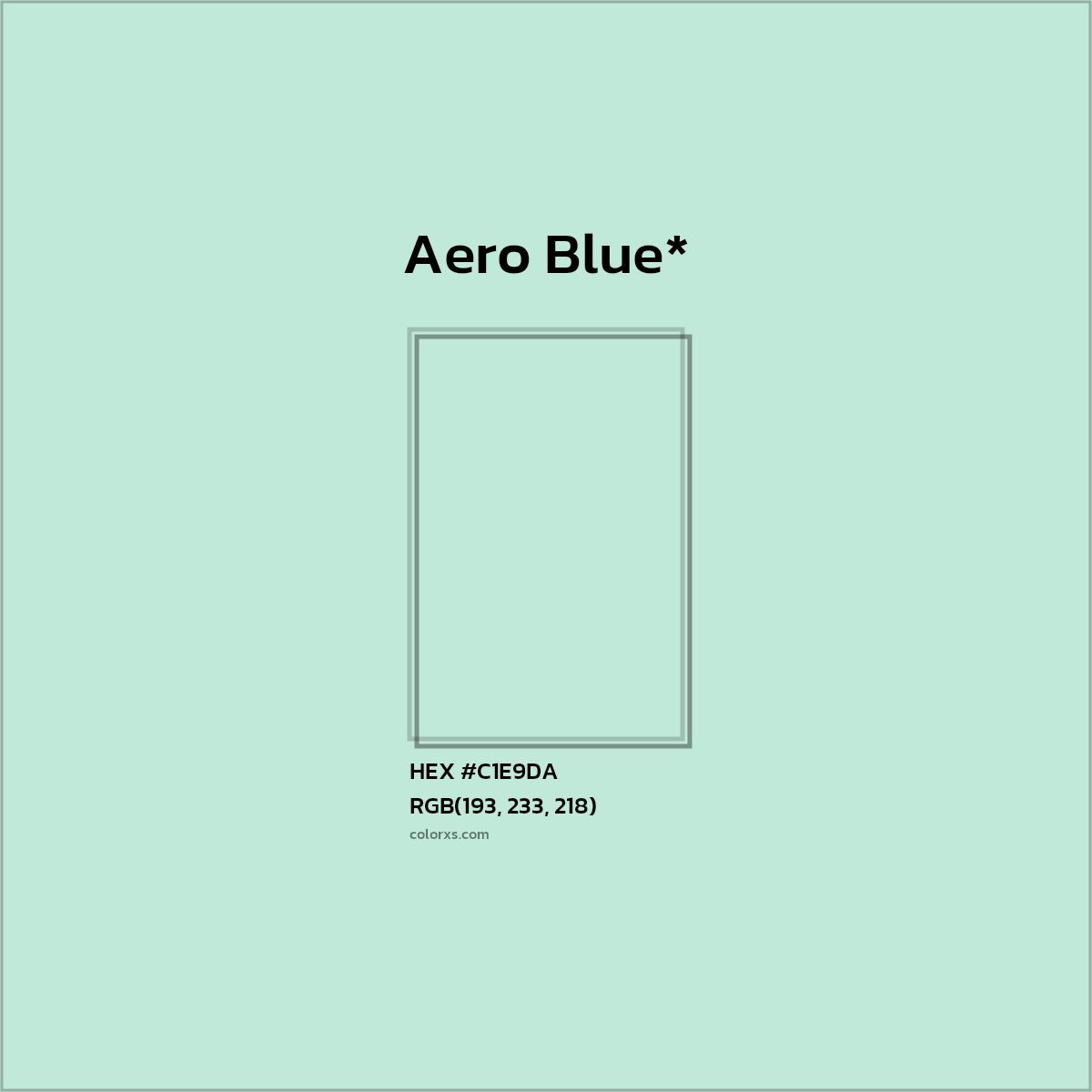 #C1E9DA hex color. RGB, RYB, CMYK, HSL, HSV codes and color conversions. Matching color names, palettes, paints.