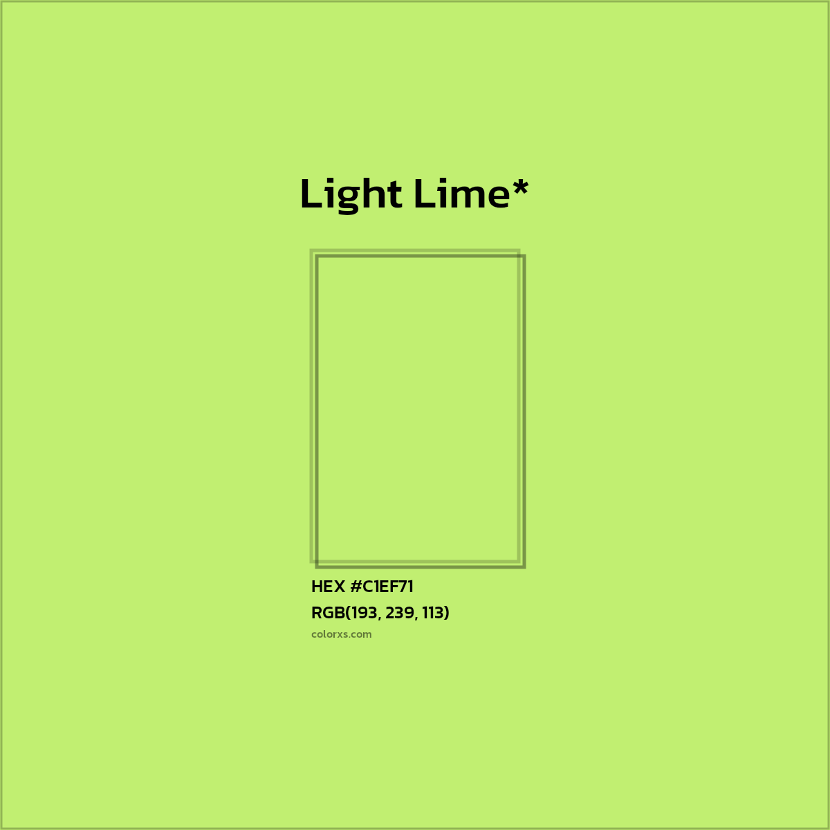#C1EF71 hex color. RGB, RYB, CMYK, HSL, HSV codes and color conversions. Matching color names, palettes, paints.