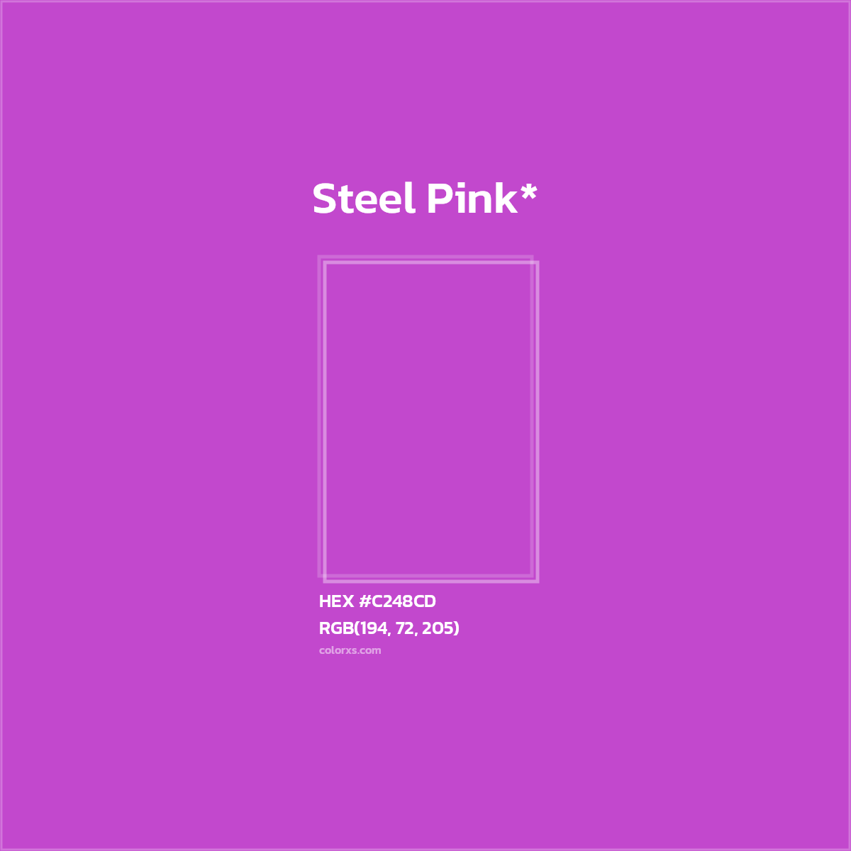 #C248CD hex color. RGB, RYB, CMYK, HSL, HSV codes and color conversions. Matching color names, palettes, paints.