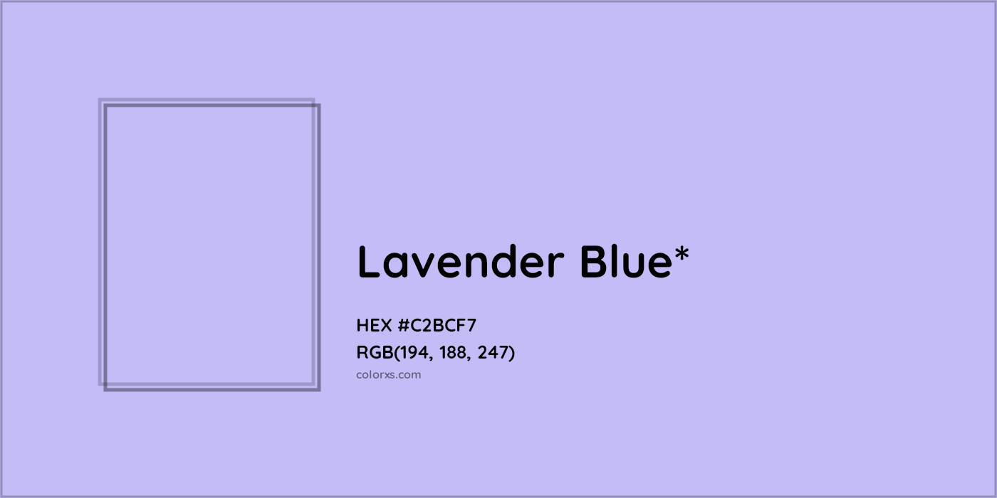 #C2BCF7 hex color. RGB, RYB, CMYK, HSL, HSV codes and color conversions. Matching color names, palettes, paints.