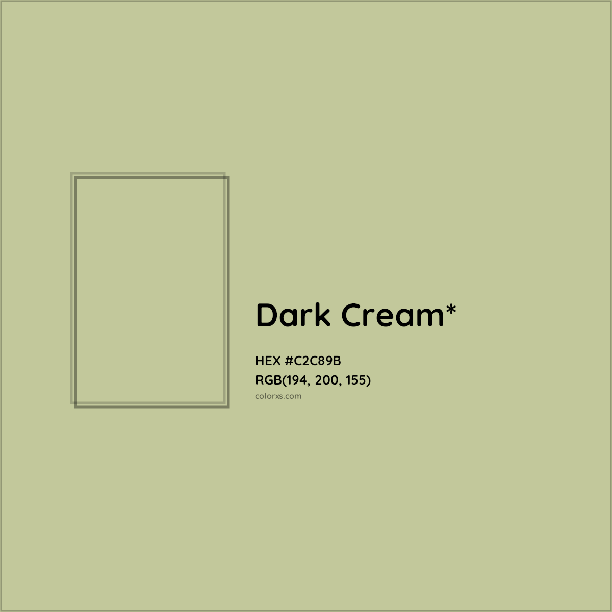 #C2C89B hex color. RGB, RYB, CMYK, HSL, HSV codes and color conversions. Matching color names, palettes, paints.