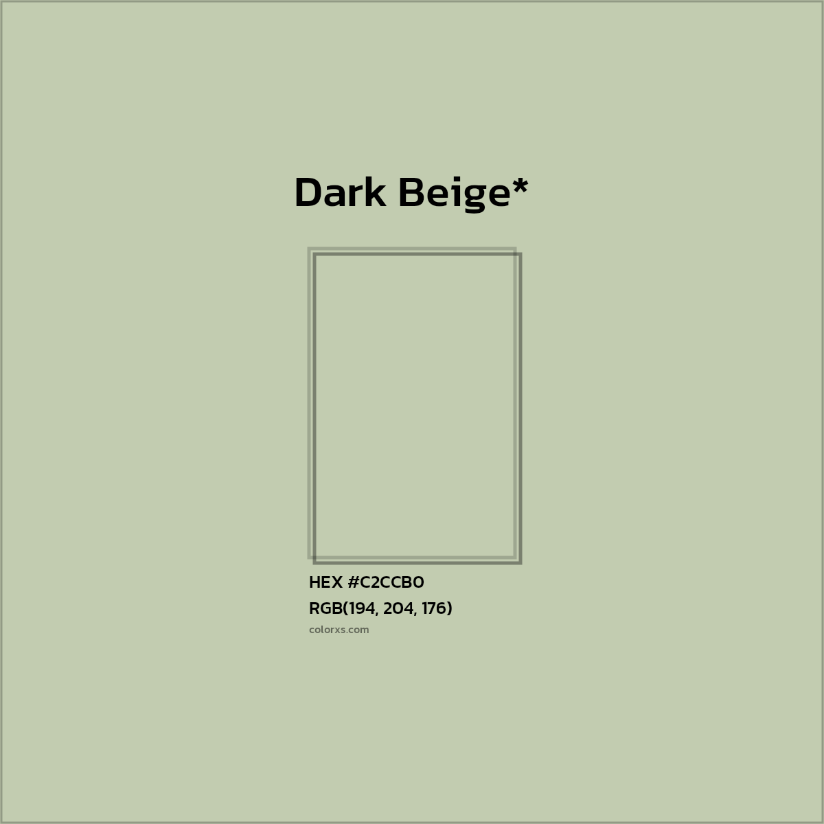 #C2CCB0 hex color. RGB, RYB, CMYK, HSL, HSV codes and color conversions. Matching color names, palettes, paints.