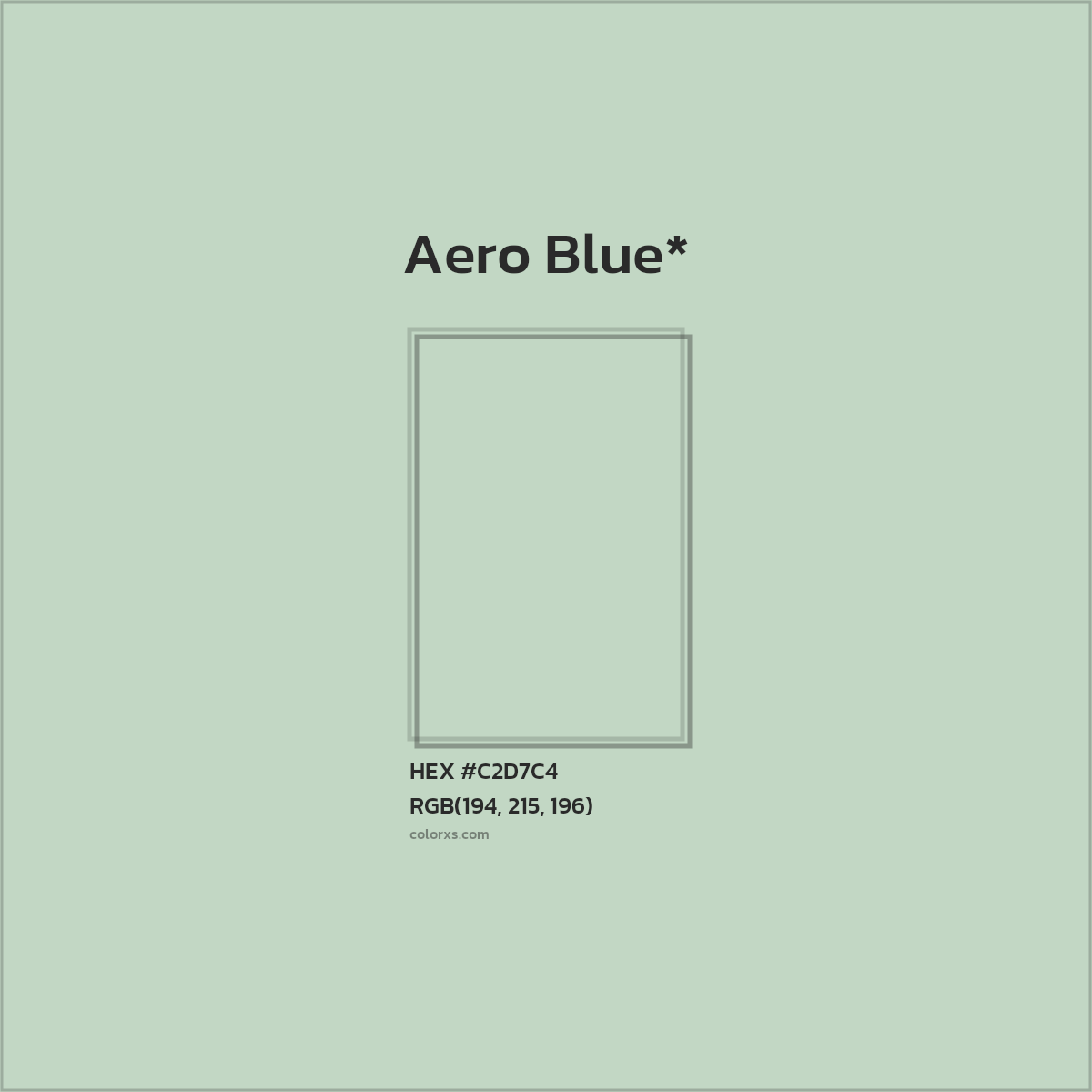 #C2D7C4 hex color. RGB, RYB, CMYK, HSL, HSV codes and color conversions. Matching color names, palettes, paints.